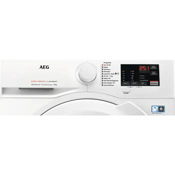AEG LFA6I8472A LAVADORA BLANCA 8KG 1400RPM A ProSense Super Domésticos electrodomésticos para tu hogar