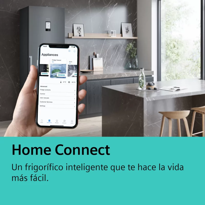 SIEMENS KG49NAXCF COMBI BLACK INOX NO FROST 203x70CM C Home Connect Super Domésticos electrodomésticos para tu hogar