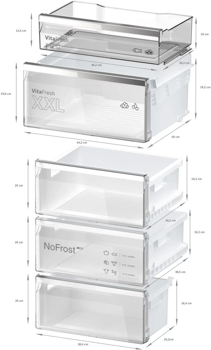BOSCH KGN39AIAT COMBI INOX NO FROST 20x60CM A VitaFresh Super Domésticos electrodomésticos para tu hogar